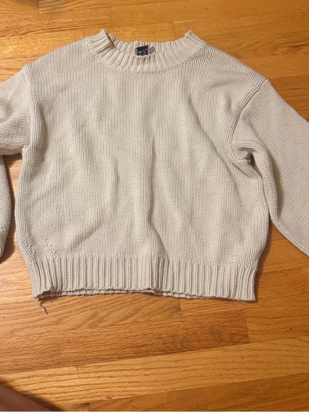Princess Polly Cream Crewneck Knit Sweater